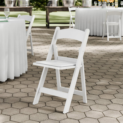 Ghế tiệc Lancaster bàn & Seating trắng Resin Folding ghế Vinyl Seat
