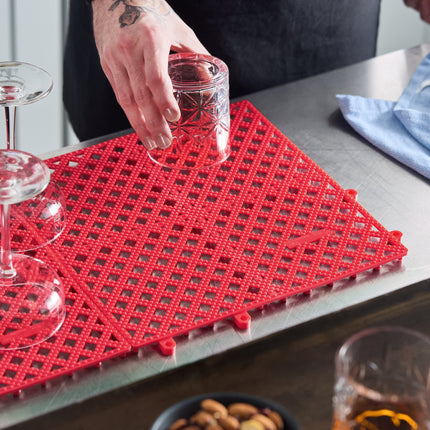 Thảm lót quầy bar cao su Choice 30 x 30 cm màu đỏ khớp nối - Thùng 12 cái