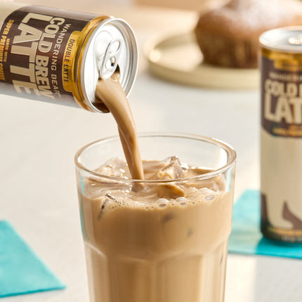 Cà phê cold brew giàu đạm Wandering Bear Double Latte 237 ml - Thùng 12 chai