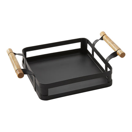 Giá đựng bình lắc màu đen tay cầm gỗ American Metalcraft Iron & Oar 22 x 22 x 10 cm - Thùng 2 cái