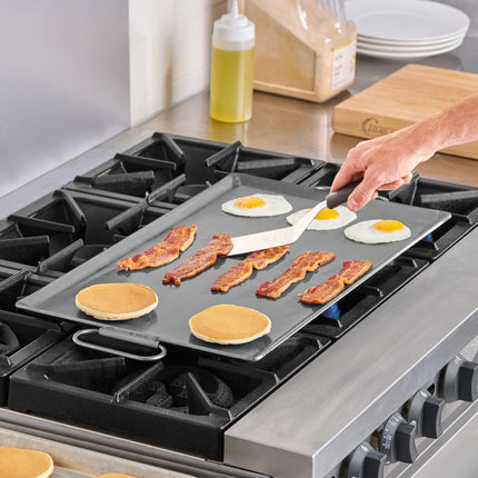 Chảo nướng phẳng thép di động Vigor 36 x 58 cm, tay cầm gập