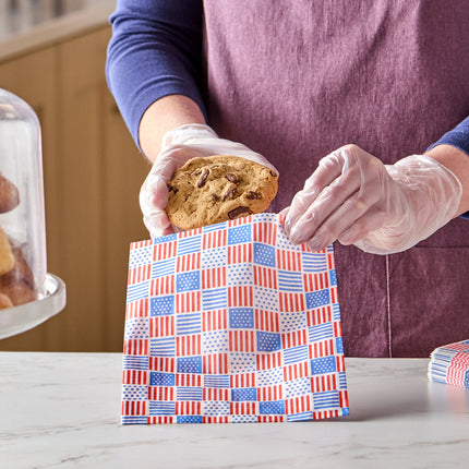 Túi đựng bánh mì / bánh quy Choice in hình cờ Mỹ 15 x 2,5 x 20 cm - Thùng 2.000 cái