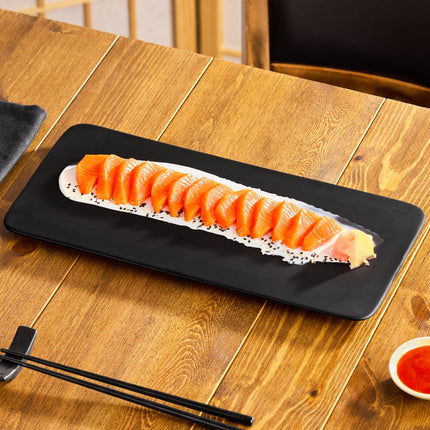 Đĩa phẳng chữ nhật gốm sứ Acopa nhám đen 35,6 x 15,9 cm - Thùng 6 cái