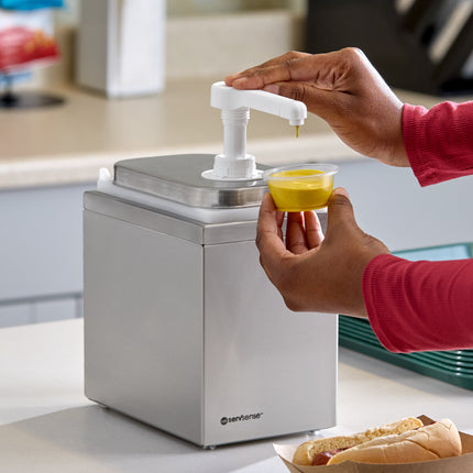 Bình phân phối gia vị ServSense thép không gỉ 1 ngăn 1,9 lít, 1 vòi bơm nhựa định lượng 30 ml
