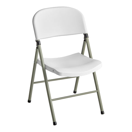 Ghế gấp nhựa đúc phun Lancaster Table & Seating trắng khung xám chân xám xanh