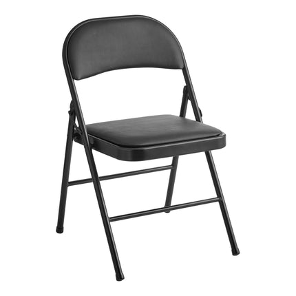 Ghế gấp bọc simili đen Lancaster Table & Seating với mặt ngồi đệm