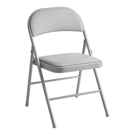Ghế gấp bọc simili xám Lancaster Table & Seating với mặt ngồi đệm