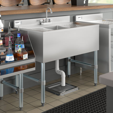 Bồn rửa quầy bar inox Regency 91 x 53 cm một khoang kèm hai bàn ráo 33 cm