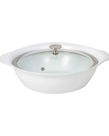 Nồi Hầm Spring USA 8258-2/24 2.1 lít Có Nắp Dùng Cho Bếp Từ Nhôm/Gốm Trắng