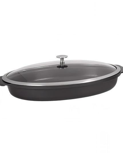 Khay Nướng Oval Spring USA 8265-8/38 2.8l Có Nắp - Dùng Bếp Từ, Nhôm/Gốm, Titanium