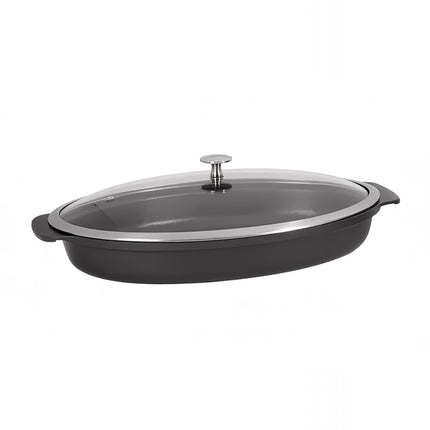 Khay Nướng Oval Spring USA 8265-8/38 2.8l Có Nắp - Dùng Bếp Từ, Nhôm/Gốm, Titanium
