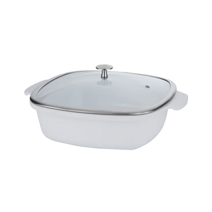 Nồi Hầm Spring USA 8268-2/28 3.8l Có Nắp - Dùng Bếp Từ, Nhôm/Gốm, Trắng