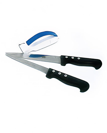 Louis Tellier Manual Knife Sharpener w/ Handle - White & Blue (AFFUM)
