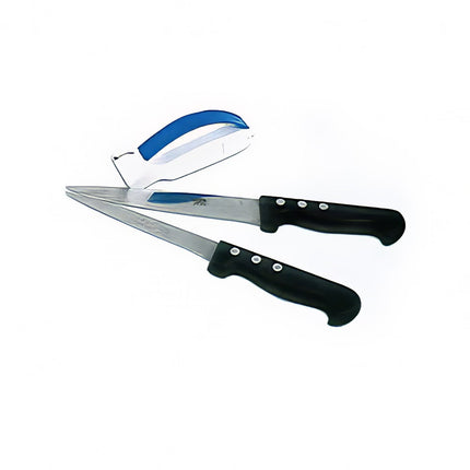 Louis Tellier Manual Knife Sharpener w/ Handle - White & Blue (AFFUM)