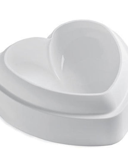 Khuôn Bánh Hình Trái Tim Silikomart AMORE 605 ml Cao 4.8 cm Silicone Trắng