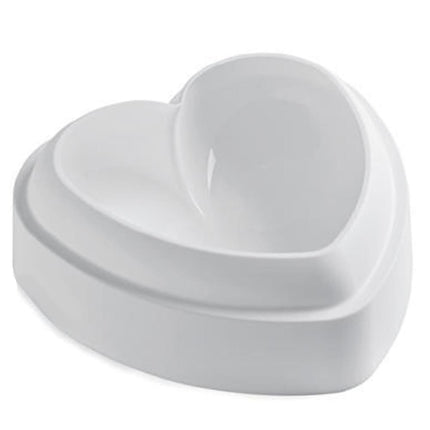 Khuôn Bánh Hình Trái Tim Silikomart AMORE 605 ml Cao 4.8 cm Silicone Trắng