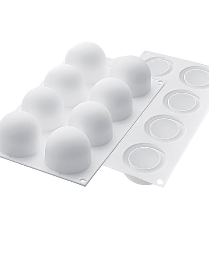 Khuôn Truffle Silikomart CURVETRUFFLE120 8 Ngăn Silicone Trắng