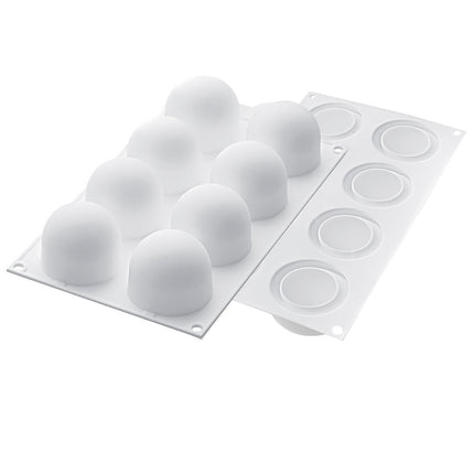 Khuôn Truffle Silikomart CURVETRUFFLE120 8 Ngăn Silicone Trắng