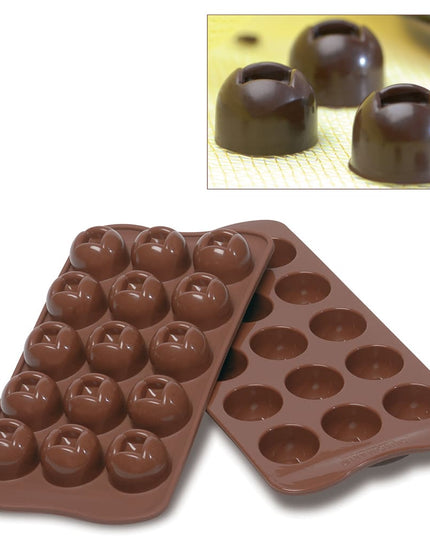 Khuôn Chocolate Imperial Silikomart SCG03N 15 Ngăn Màu Nâu