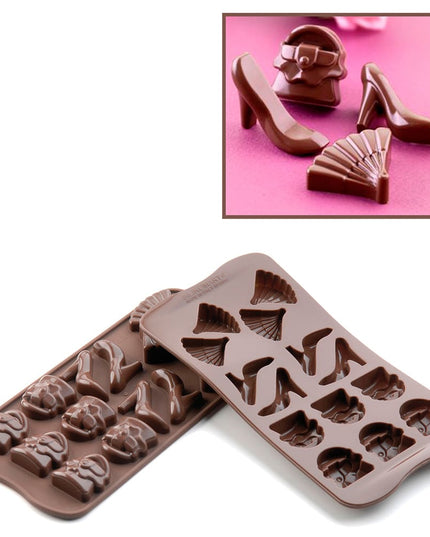 Khuôn Chocolate Silikomart SCG14N Fashion 14 Ngăn Màu Nâu