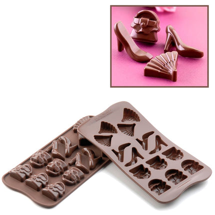 Khuôn Chocolate Silikomart SCG14N Fashion 14 Ngăn Màu Nâu