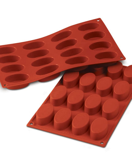 Khuôn Bầu Dục Silikomart 16 Ngăn Silicone Đỏ (SF017)