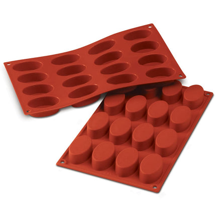 Khuôn Bầu Dục Silikomart 16 Ngăn Silicone Đỏ (SF017)