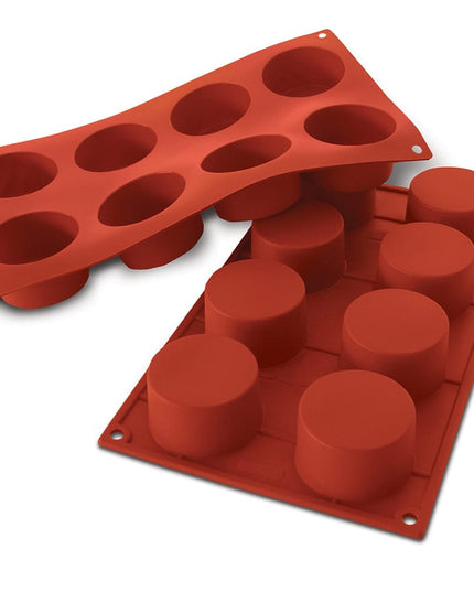 Khuôn Silicone Hình Trụ Silikomart SF028 8 Ngăn Màu Đỏ