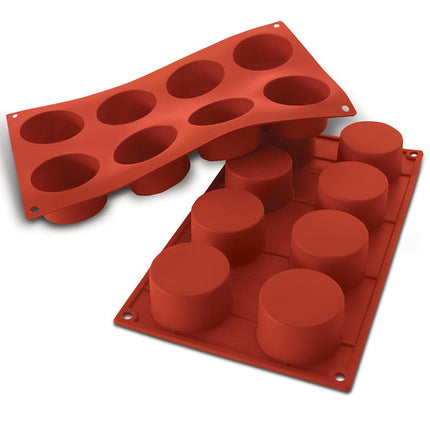 Khuôn Silicone Hình Trụ Silikomart SF028 8 Ngăn Màu Đỏ