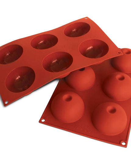 Khuôn Dome Silikomart SF086 6 Ngăn Silicone Đỏ