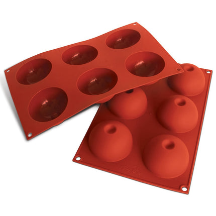Khuôn Dome Silikomart SF086 6 Ngăn Silicone Đỏ