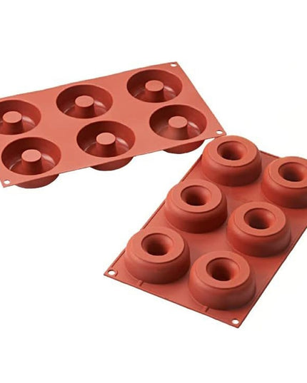 Khuôn Donut Silikomart SF170 6 Ngăn Màu Đỏ