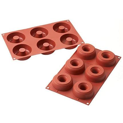 Khuôn Donut Silikomart SF170 6 Ngăn Màu Đỏ