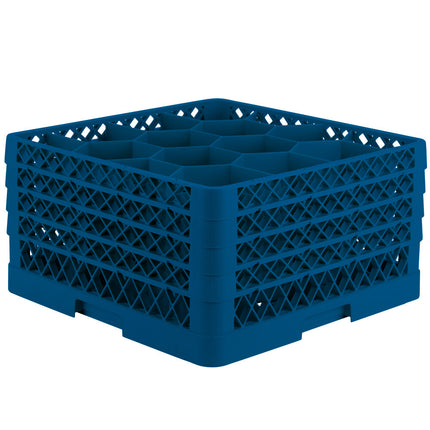 Giá đựng ly 12 ngăn màu xanh dương Vollrath Traex® Rack Max TR18JJJA cỡ đầy đủ cao 24 cm