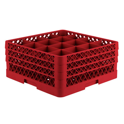 Giá đựng ly 16 ngăn màu đỏ Vollrath Traex® TR8DDA cỡ đầy đủ cao 20 cm
