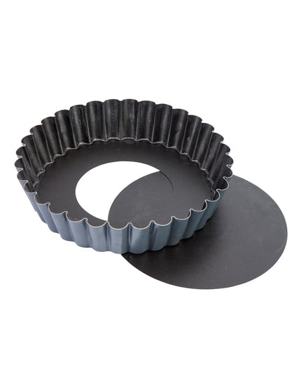 Khuôn Bánh Bông Lan Tròn Có Rãnh Matfer Bourgeat Exopan® 331811 12.1 cm Cao 1.9 cm Đáy Rời Chống Dính Thép Không Gỉ