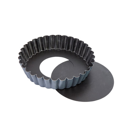 Khuôn Bánh Bông Lan Tròn Có Rãnh Matfer Bourgeat Exopan® 331811 12.1 cm Cao 1.9 cm Đáy Rời Chống Dính Thép Không Gỉ