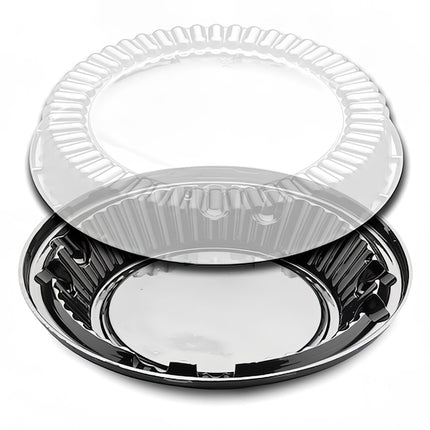 Hộp Đựng Bánh D&W Fine Pack J44-1 25.4 cm Nắp Polystyrene Đen