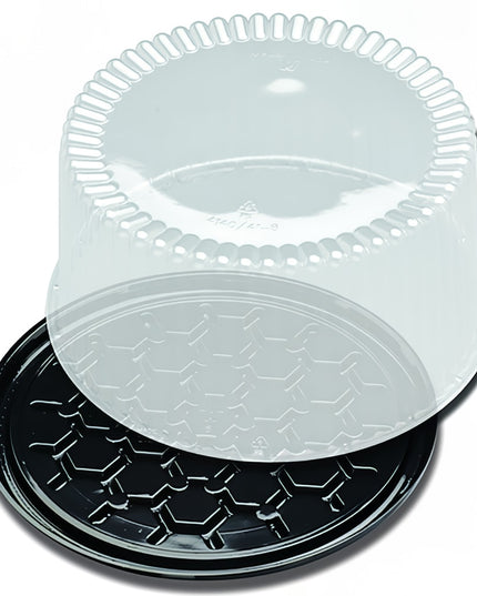 Hộp Đựng Bánh D&W Fine Pack G40-1 25.4 cm Nắp Polystyrene Đen