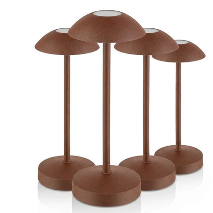 (4 pcs) LED Table Lamp - GGM Gastro ALVA MICRO - Rechargeable - Cordless - 3-step dimmable - Ø80mm - Grid - with Charging Dock
