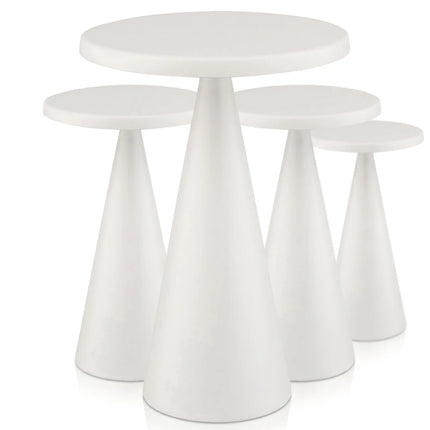 (4 pcs) LED Table Lamp - GGM Gastro CONE - Rechargeable - Cordless - 3-step dimmable - Ø130mm - Whisper White - with Charging Dock