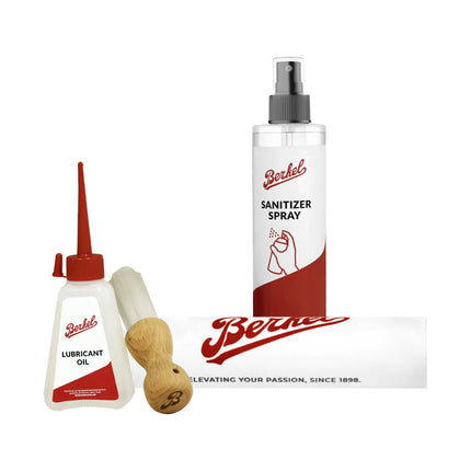 (4 pieces) BERKEL | Slicer Cleaning Kit – Microfibre Cloth & Brush – 250 ml Spray – 50 ml Oil
