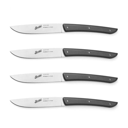 (4 pieces) BERKEL | Steak Knife Set – 110 mm Blade - AISI 420C Stainless - Black Handles