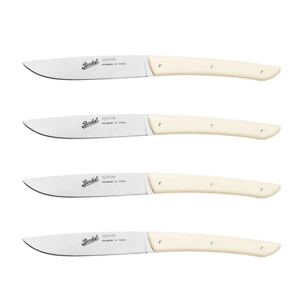 (4 pieces) BERKEL | Steak Knife Set – 110 mm Blade - AISI 420C Stainless - Cream Handles