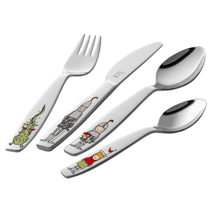 (4 pieces) ZWILLING | Ritter Eckbert Children's Cutlery Set – 18/10 Stainless Steel - Age 3+ - Rounded Edges