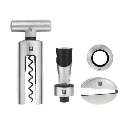 (4 pieces) ZWILLING | Sommelier Corkscrew & Wine Opener Set – Stainless Steel - Gift Box