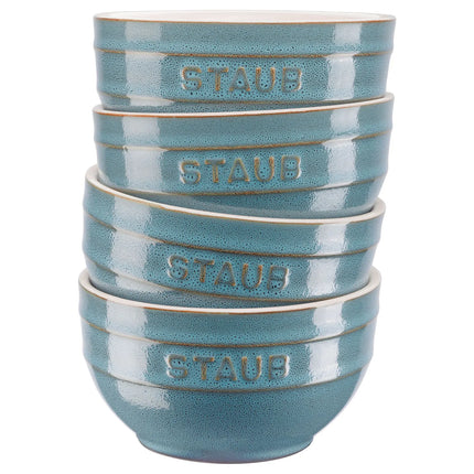 (4) STAUB| Ceramic Bowls Set – Antique Turquoise - Ø 140 mm