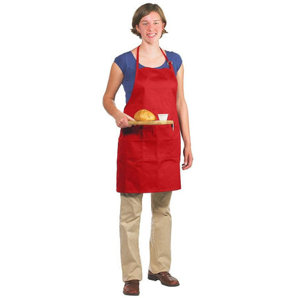 Tạp dề yếm dài vải poly-cotton có thể tùy chỉnh Chef Revival đỏ, 1 túi