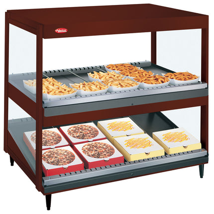 Tủ giữ nóng trưng bày hai kệ nghiêng đồng cổ Hatco GRSDS/H-41DHW công suất cao 104 cm - 120/240V