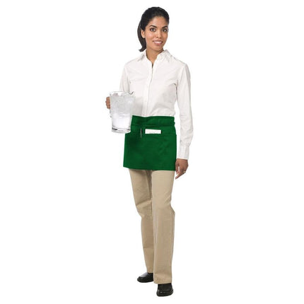 Tạp dề nửa thân vải poly-cotton có thể tùy chỉnh Chef Revival xanh lá, 3 túi